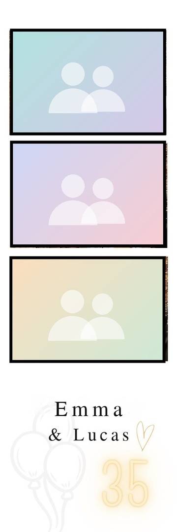 Fotostrip met gouden ballonnen