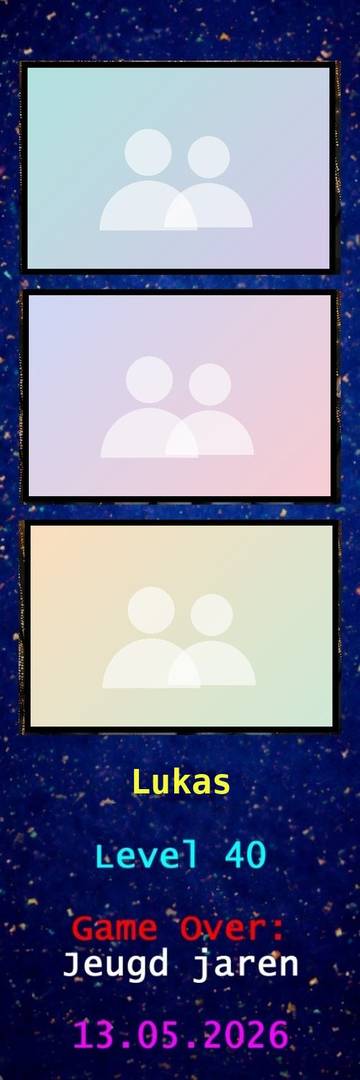Fotostrip Game Over in retro-gamestijl voor een 40ste verjaardag