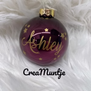 Kerstbal Paars (gepersonaliseerd)