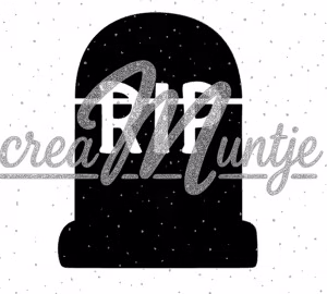 Glitter sjabloon RIP grafsteen