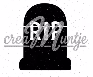 Glitter sjabloon RIP grafsteen