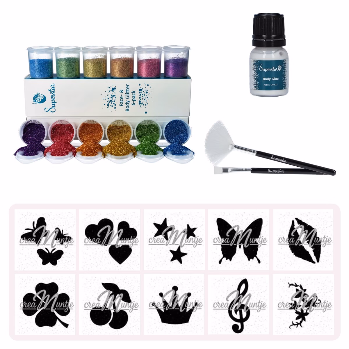 Festival Party Pack glittertattoos