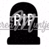 Glitter sjabloon RIP grafsteen