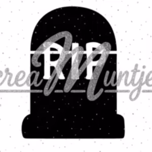 Glitter sjabloon RIP grafsteen