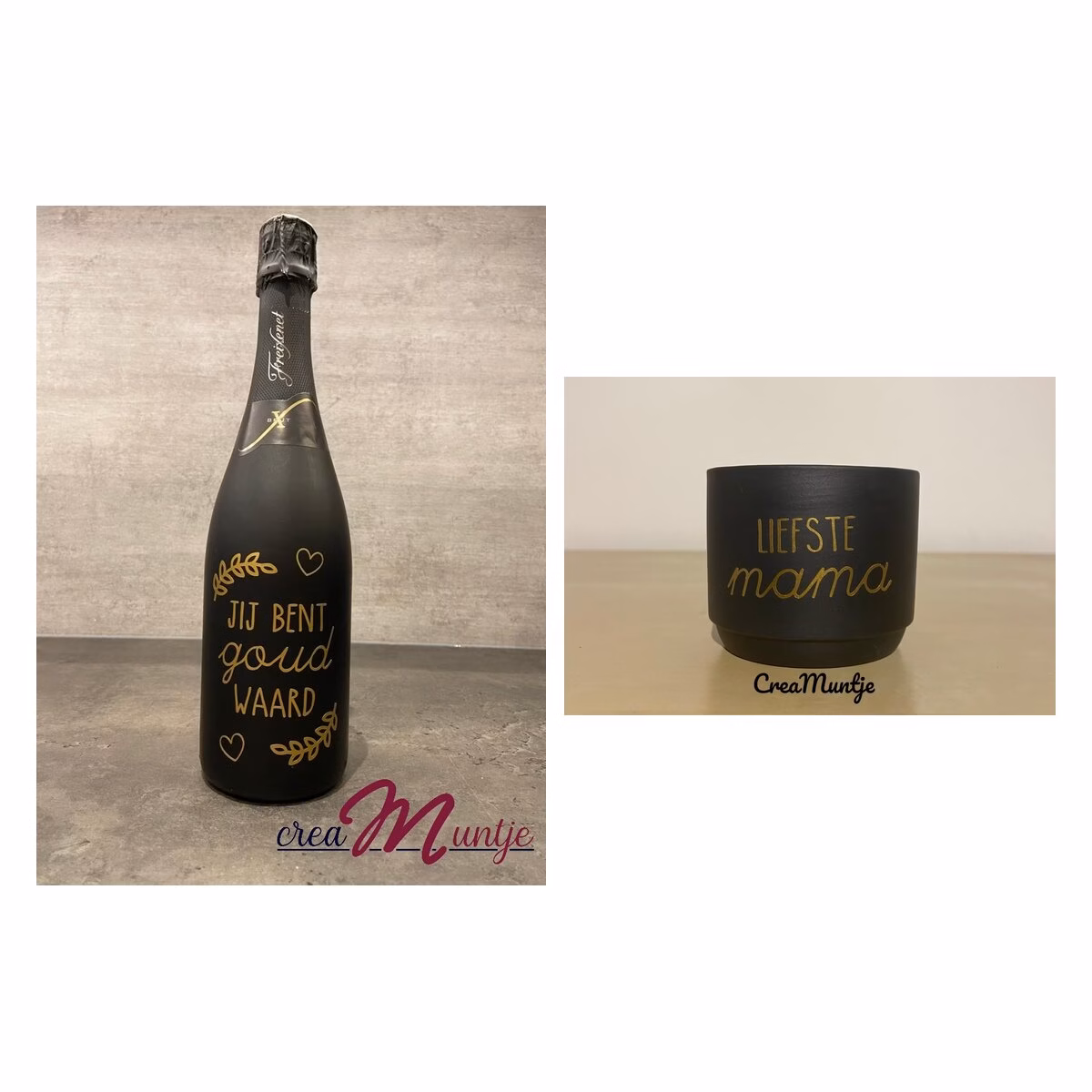 Proost-pakket cava en bloempotje